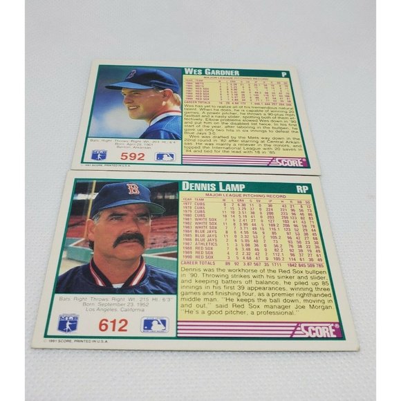 Vintage 1991 Red Sox Baseball Card Bundle - Lot of 6 Score Original Card - Picture 8 of 8